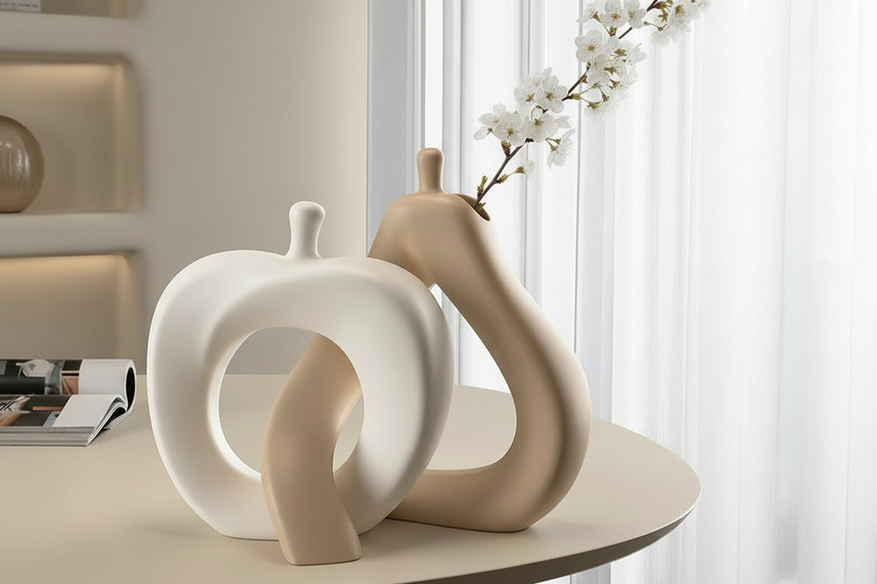 Still Balance Sculptural Set – Wit & Beige